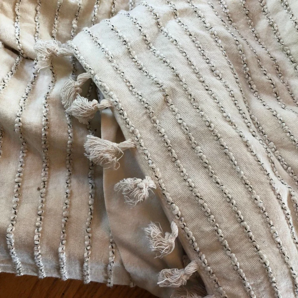 Urban Outfitters Derby Textured Jersey Duvet Cover Twin XL Cream